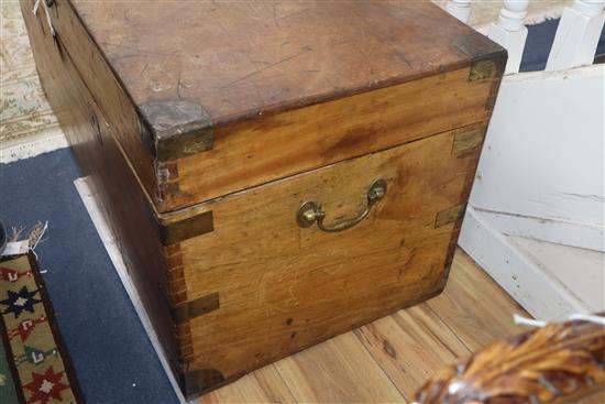 A Victorian camphorwood trunk W.104cm